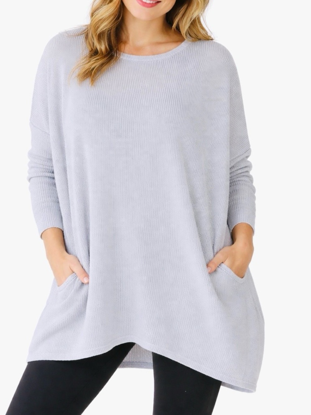 BEESON RIVER Thin Lightweight Loose Fitting Tunic Top Sweater w POCKETS!